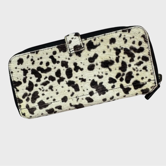 Myra Bag Propel black and white speckled cowhide wallet Western Boho Country - Picture 2 of 4